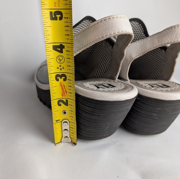 FLY LONDON Wedge Sandals Women No Size (6-7) Black And White Laces - Picture 5 of 14